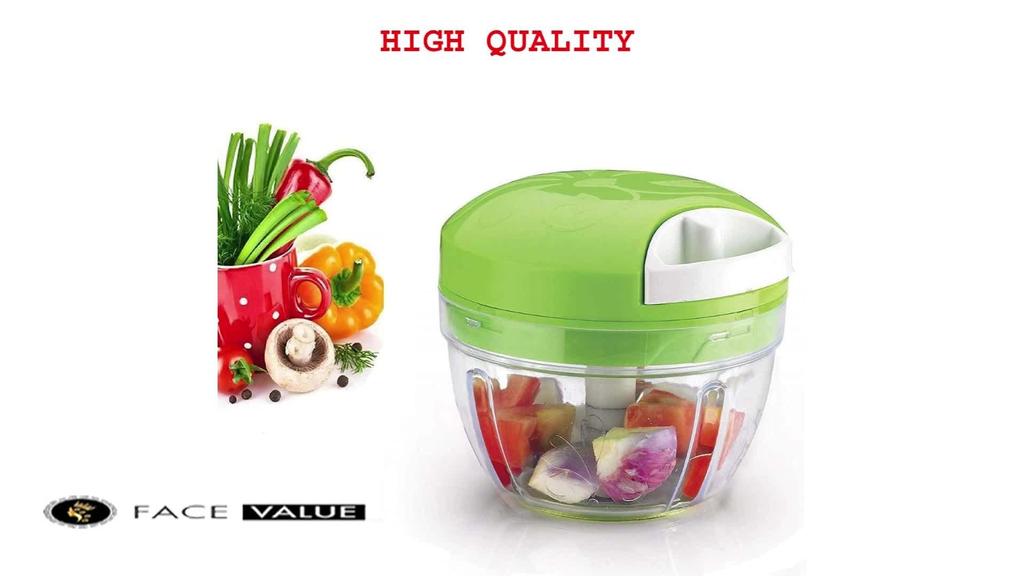 Face Value Easy Spin Quick Cutter Vegetable Fruit Nut Onion Chopper, Hand Meat Grinder Mixer Food Processor Food Processer, Choppers, Chopper Vegetable Cutter, Vegetable Tools (Multi Color) - 2