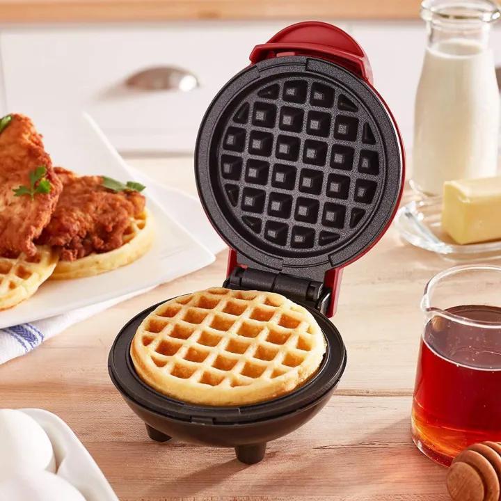 Mini Waffle Maker Machine 350W Non-Stick Easy Clean Quick Heating - 6