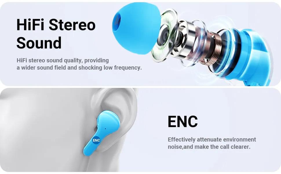 Air 31 Wireless Earbuds with Bluetooth 5.3, Charging Case, Heavy Bass, and Noise Reduction Microphone - 10