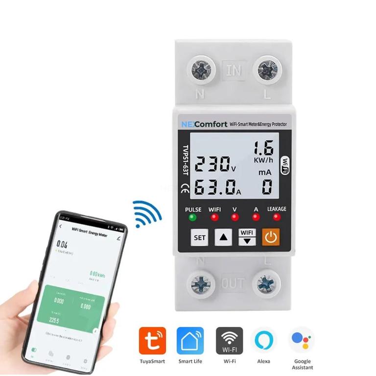 Smart WiFi breaker 63a NexComfort – Unit Management, Solar Breaker,  Intelligent Energy-Saving Power Control with Remote Monitoring, App Integration & Overload Protection for Home Automation Systems" - 4