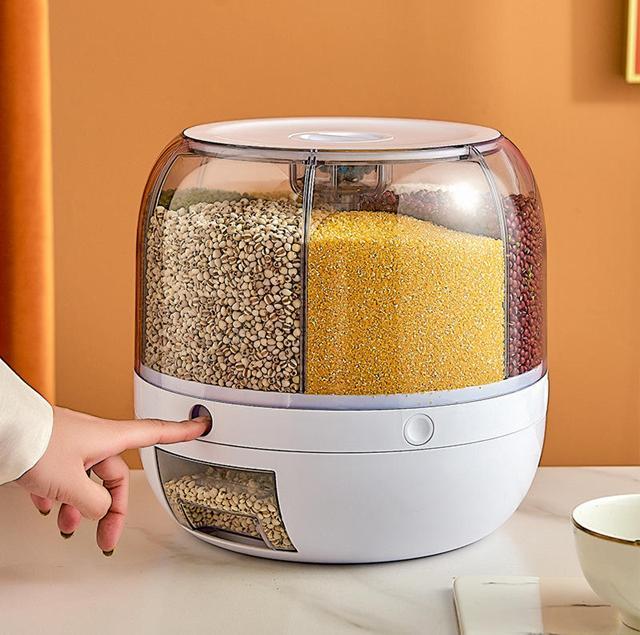 6-Grid Rotating Cereal Grain Rice Dispenser - 1