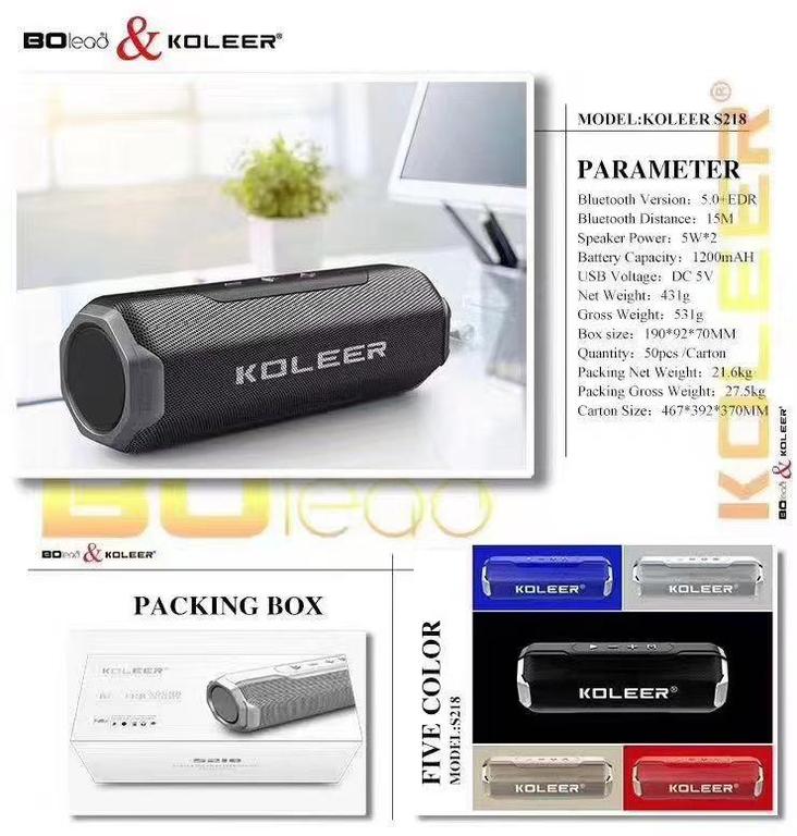 KOLEER 20W Wireless Portable Bluetooth Speakers with Stereo Sound and Extra Bass, 30 Hours of Playtime, FM Radio Support - 1