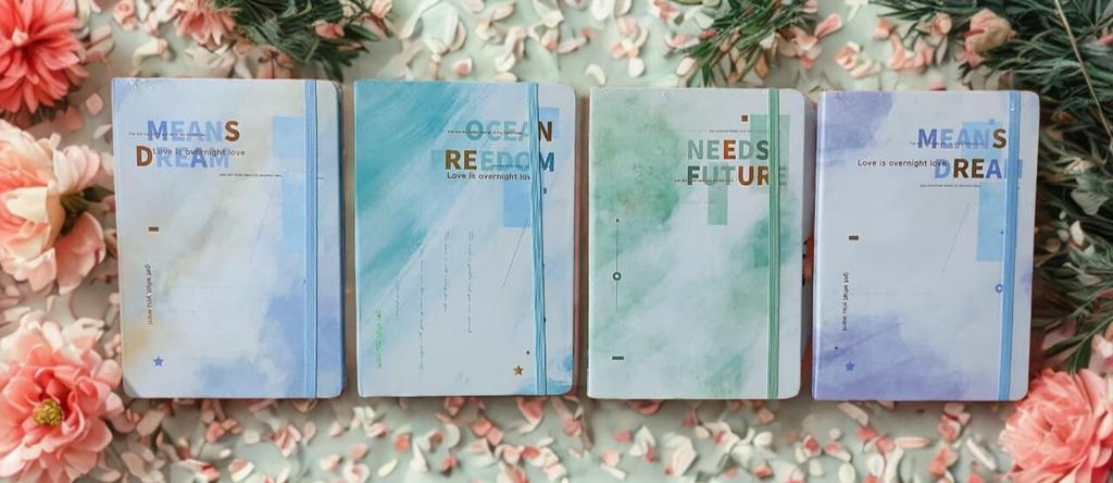 A5 Design Notebook with Elastic Band | Imported Cover Diary (21 x 14.5 x 1.3 cm, 100 Sheets / 200 Pages) | Suitable for Office, School, and Personal Use | Planner and Organizer - 11