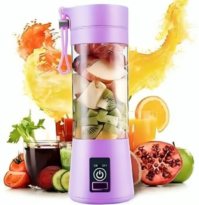 Portable USB Rechargeable Juicer Blender Mixer with 6 Blades, 380ml - Electric Single Serve Juicer Cup for Smoothies and Multipurpose Use - 3