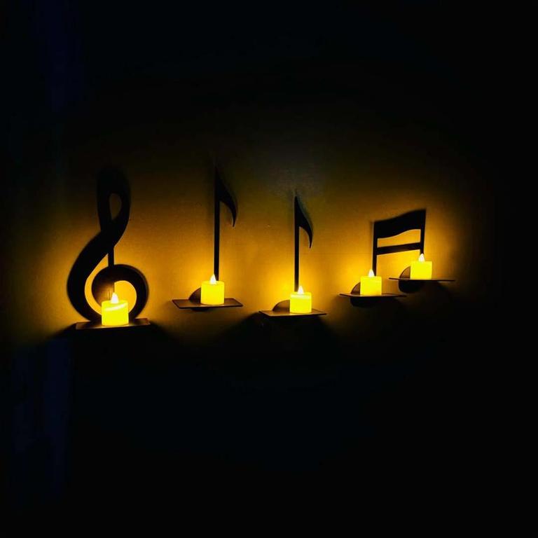 Dotz Brand Miniature Musical Instruments Wall Shelves - Set of 4 for Candle and Flower Display - 2