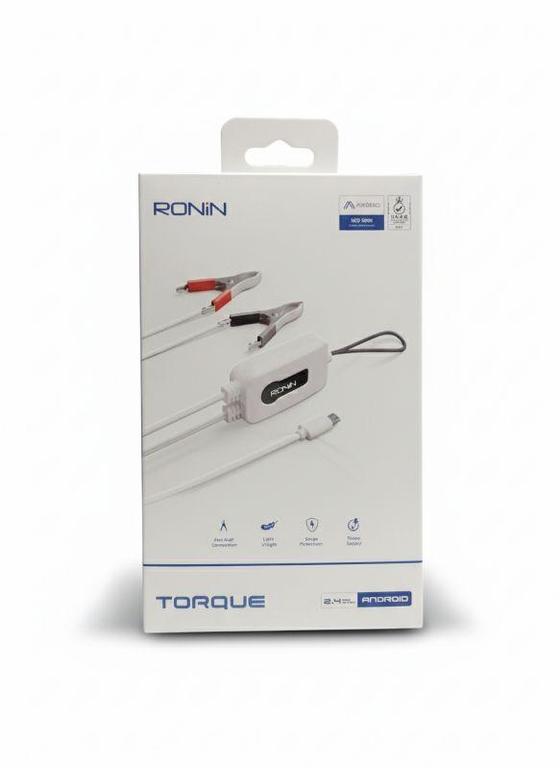 Ronin R-666 Torque Universal Clip Charger – 12V/24V to 5V 2.4A Fast Charging Adapter with Alligator Clips – 1 Year Brand Warranty