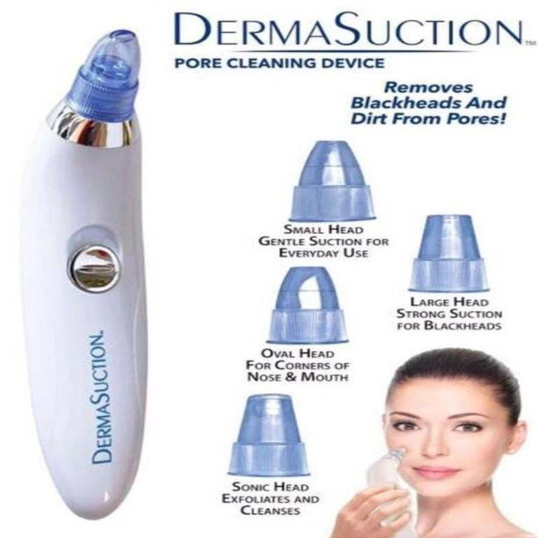 Derma Suction - Electric Derma Suction Machine for Whitehead | 4 in 1 Multi-function Blackhead Remover Tools | Acne Pimple Pore Cleaner Vacuum tool - Facial Cleanser Device for Nose & Skin Care (4 in 1) - 1