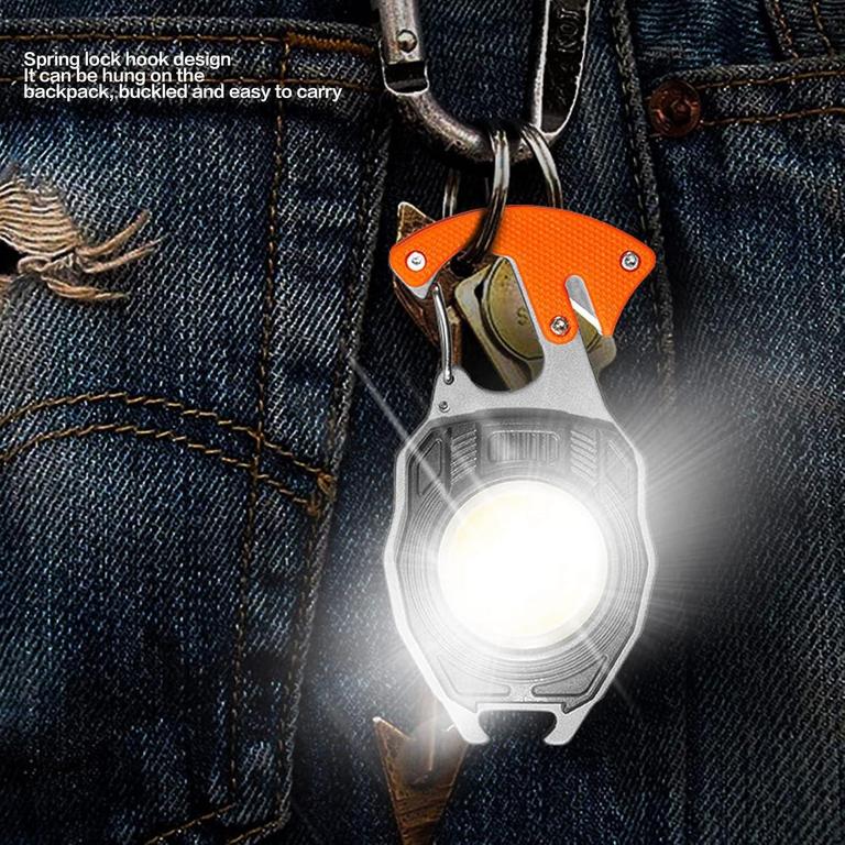 Face Value COB Mini Portable LED Flashlight: 8-in-1 Keychain Light with Bottle Opener, Magnetic Base, and Folding Bracket (800 Lumens, 4 Modes) - 5