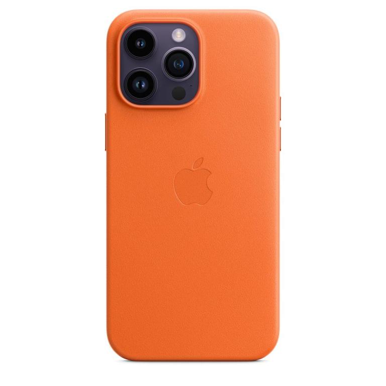 MagSafe Leather Case for Apple iPhone 14 Pro Max by Apple - Available in Umber, Orange, Forest Green, and Ink - 20