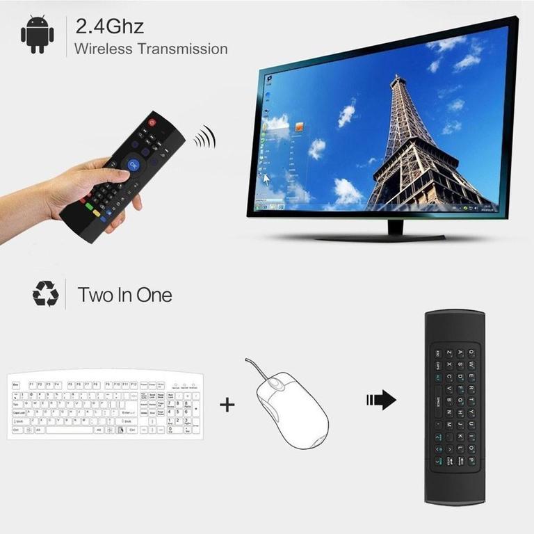 MX3 Air Mouse Remote for Smart TV with Built-in QWERTY Keyboard | Smart Air Fly Mouse for Android TV Box, PC & Laptop - 1