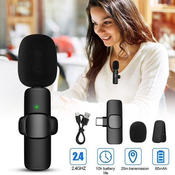 Dual K9 Wireless Lavalier Collar Microphone for for Type C - 1