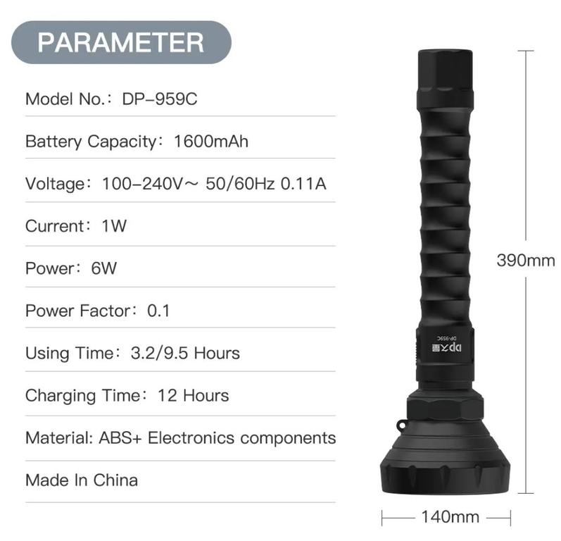 DP-959C LED Rechargeable Torch Image 6