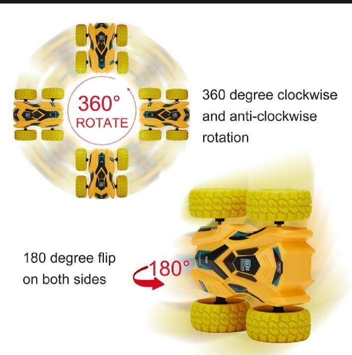 Dumper Stunt Car Set - Push & Go Friction Powered 360° Rotating Double Sided Toy for Kids - 3