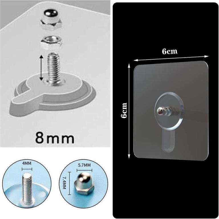 6pcs Photo Frame Hooks Invisible Stickers Hanging Picture Painting Non-Trace Self Adhesive Nails Hook Wall Paste Tack - 1