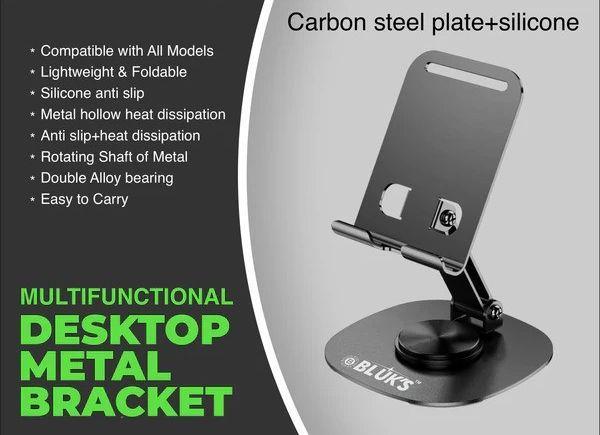 BX-320 Foldable Adjustable Mobile Stand with 360° Rotation and Steel Construction - 2