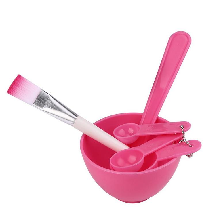 4-in-1 DIY Facial Mask Set with Mixing Bowl, Brush, and Spoons - 2