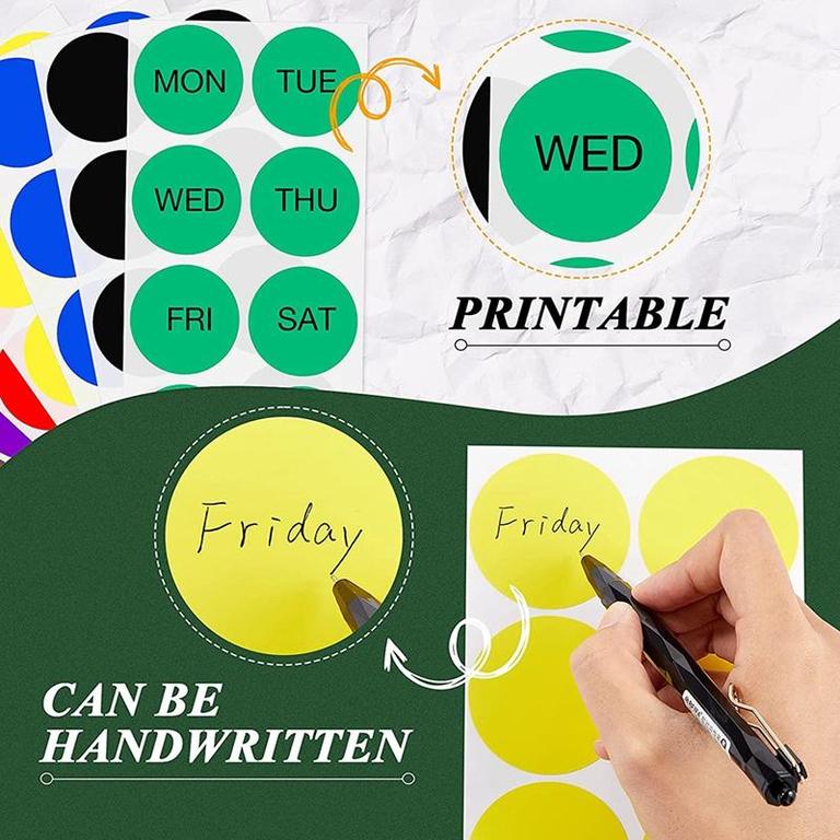 2 Inch Round Assorted Color Coding Stickers - 40 Self-Adhesive Dot Labels in 10 Colors - 2