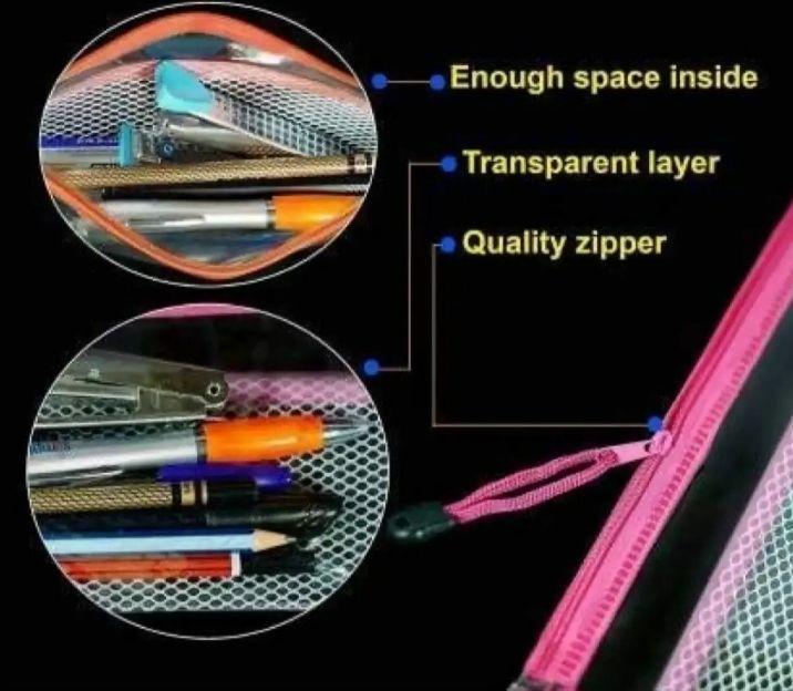 Transparent Geometry Set of 3 Pieces - Quality Pouch and Pencil Case - 2