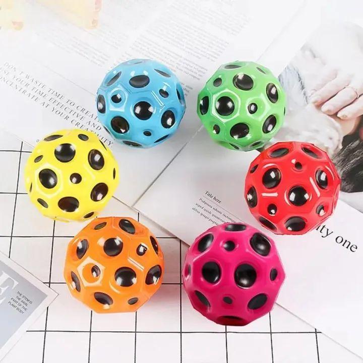 Odeez Anit Stress Moon Ball Bouncer Ball Toy Random Colors Active Play Training Catching Practicing for kids and Adults - 1