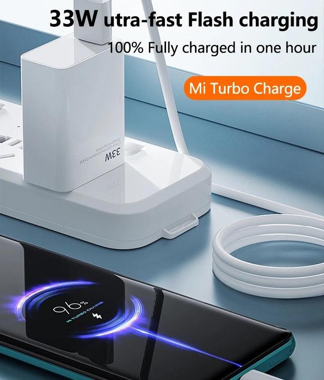 Xiaomi 33W Fast Turbo Charger with Cable for Poco X3 NFC, F2 Pro, and More - EU Plug - 1