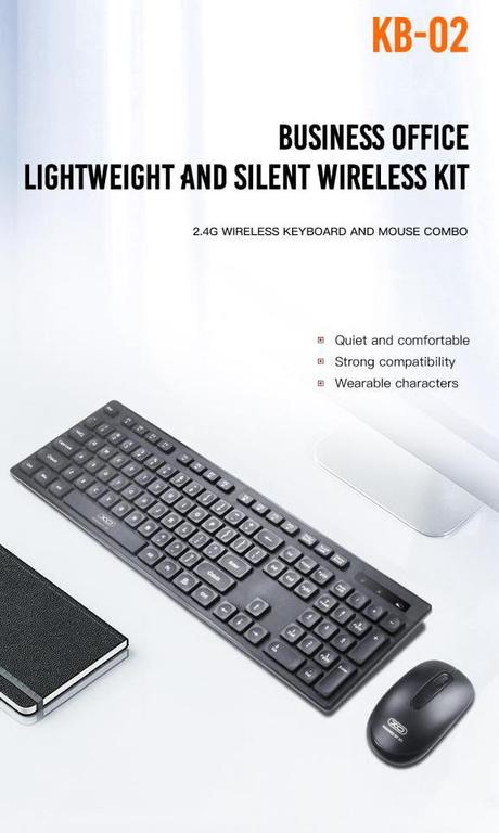 XO KB-02 2.4G Wireless Keyboard and Mouse Set Image 1