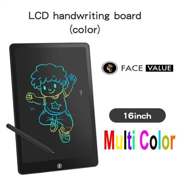 Face Value up to 16inch Multicolor Display LCD Drawing Writing Tablet for Kids & Adults with Pen | Eraseable Colorful E-writer Digital Memo Pad - 3