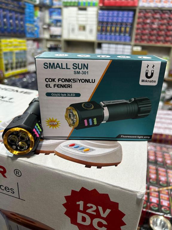 Small Sun SM-301 Rechargeable LED Flashlight | High Power Multi-Function Torch with Zoom, Side Light & Strong Magnetic Base" - 9