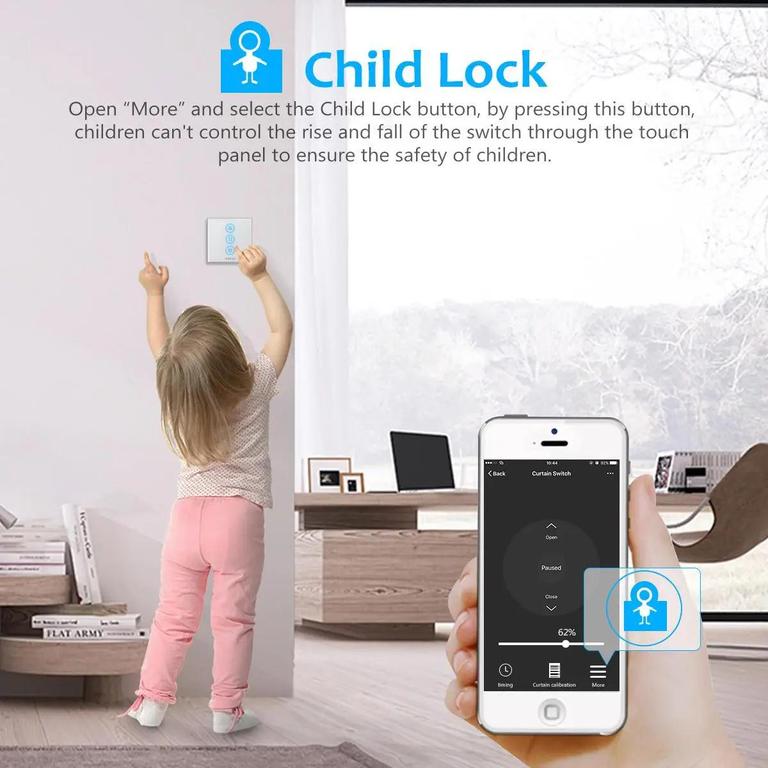 Smart Switch Touch Panel Curtain Control , Alexa Google Home - 18