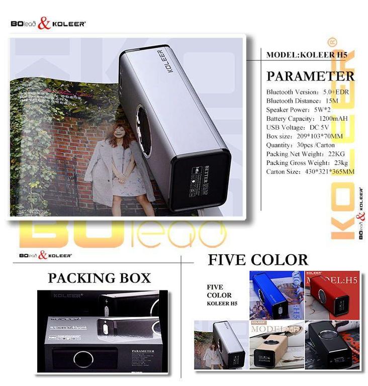 Koleer Dual Bass Portable Bluetooth Speakers – Waterproof and Dustproof with Stereo Sound and 5 Hours Playtime - 1