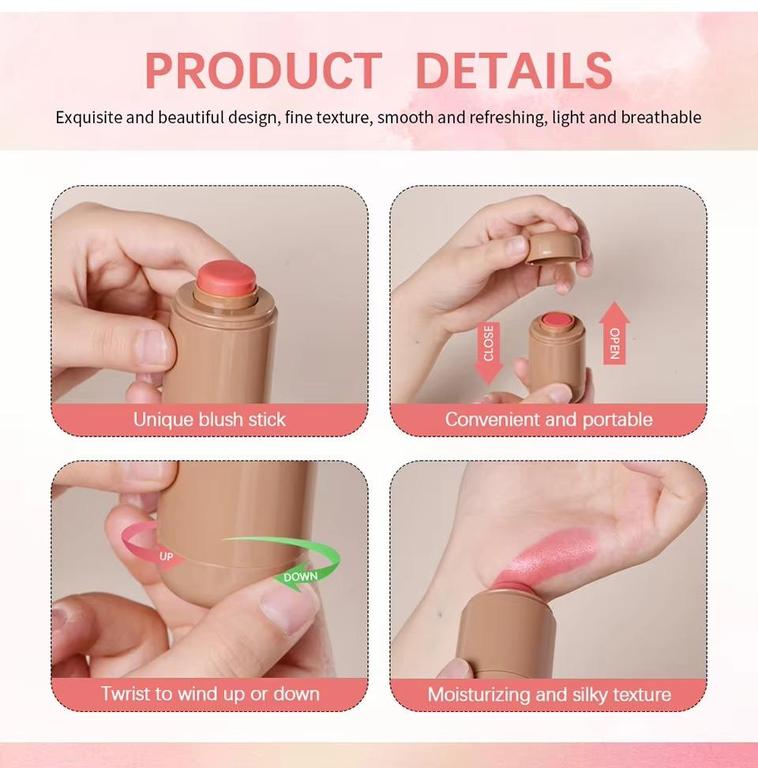 Rhode Pocket Blush Rotating Stick – Creamy Cheek Blush in 6 Colors, Moisturizing and Smooth Formula - 6