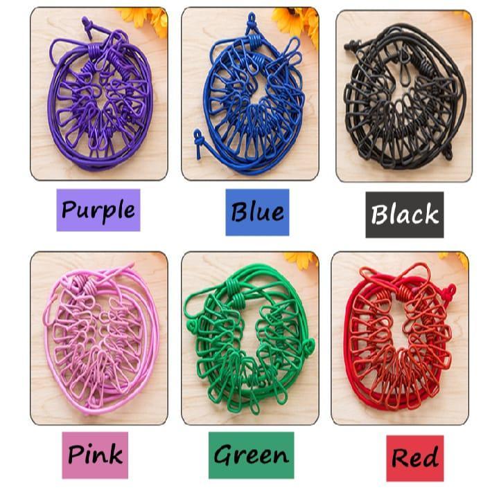 Portable Clothes Drying Rope with 12 Clips and 2 Hooks | Retractable Travel Laundry Line for Indoor and Outdoor Use - 8