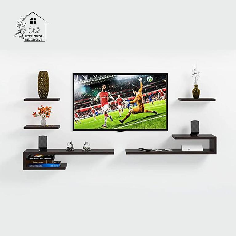 TV Entertainment Unit/with Set Top Box Stand and 7 Wall Shelves Display Rack (D.I.Y) by Home Decor Decorative - 5