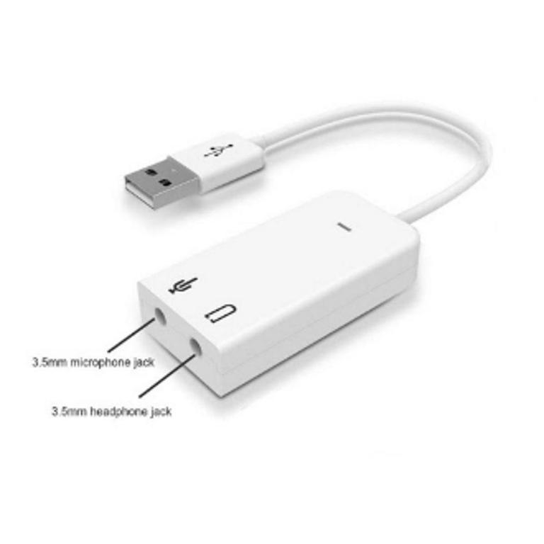 External USB 2.0 Stereo Jack Audio 7.1 Sound Card For laptop / Computer - Usb sound card adapter - 2
