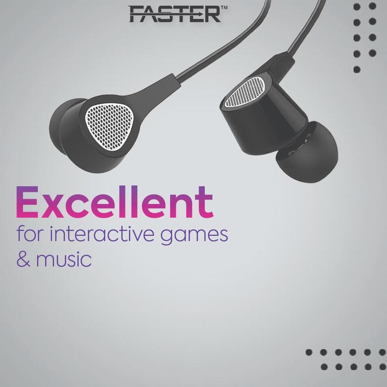 FASTER F15 Universal Music Earphones - Quality Hands-Free for Calls with Built-In Mic - 1
