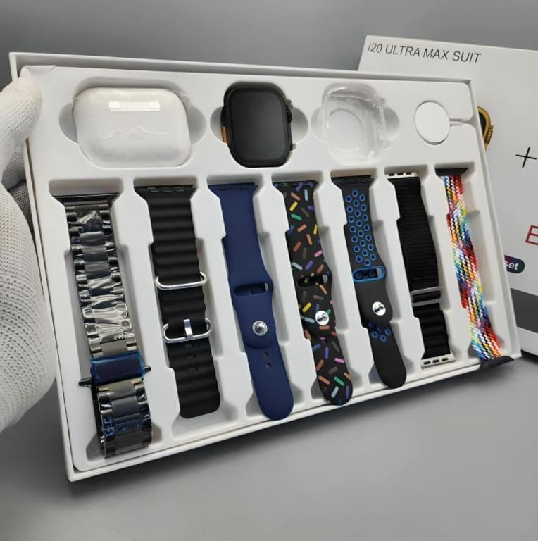 i20 Ultra Max 7-in-1 Smart Watch Set with Earbuds – T900 Ultra, Wireless Charger, and Golden Strap | Complete 10-in-1 Combo - 4