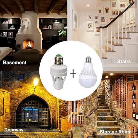 Motion Sensor LED Light |Motion Sensor Bulb Holder– Automatic ON/OFF for Indoor/Outdoor Use - 3