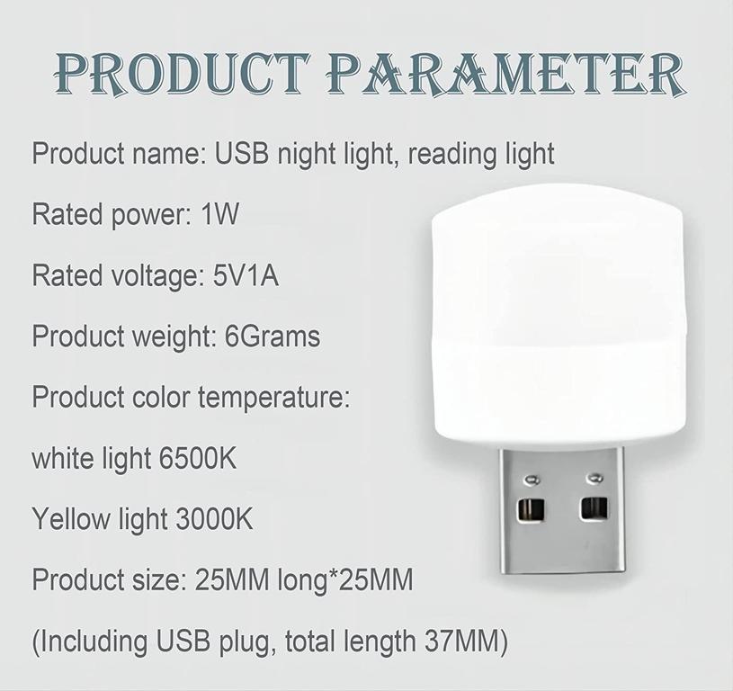 Mini USB LED Night Light - Flexible and Portable Ambient Light for Indoor and Outdoor Use, Ideal for Reading and Sleep - 3