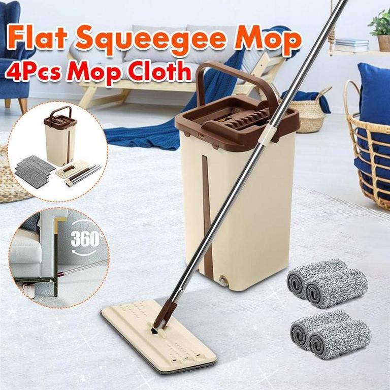 Microfiber Cleaning Scratch Mop Bucket Set - 3