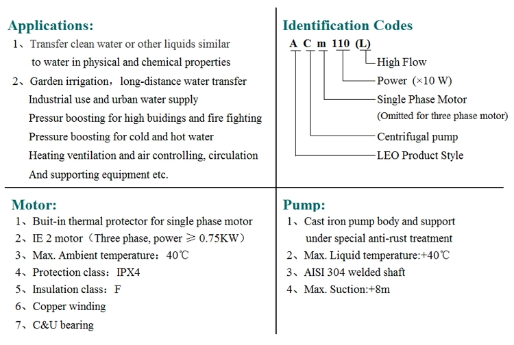 LEO ACM-75 Clean Water Centrifugal Pump Image 4