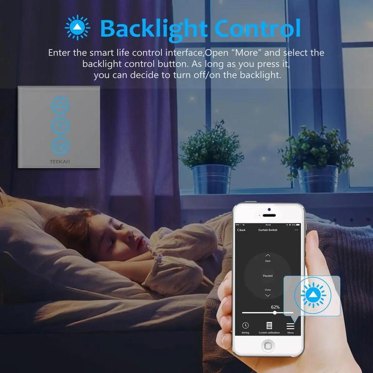 Smart Touch Panel Curtain Switch Control for Alexa and Google Home - 8