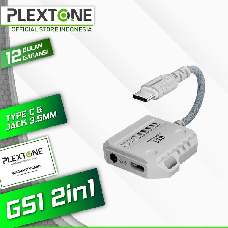 Plextone GS1 2 in 1 60W 3.5mm Type C Gaming Adapter Fast Charging For OnePlus, & iphone 15, ipad pro, Air, Mini6, Macbook pro All mobile compatible Gaming Adapter - 6