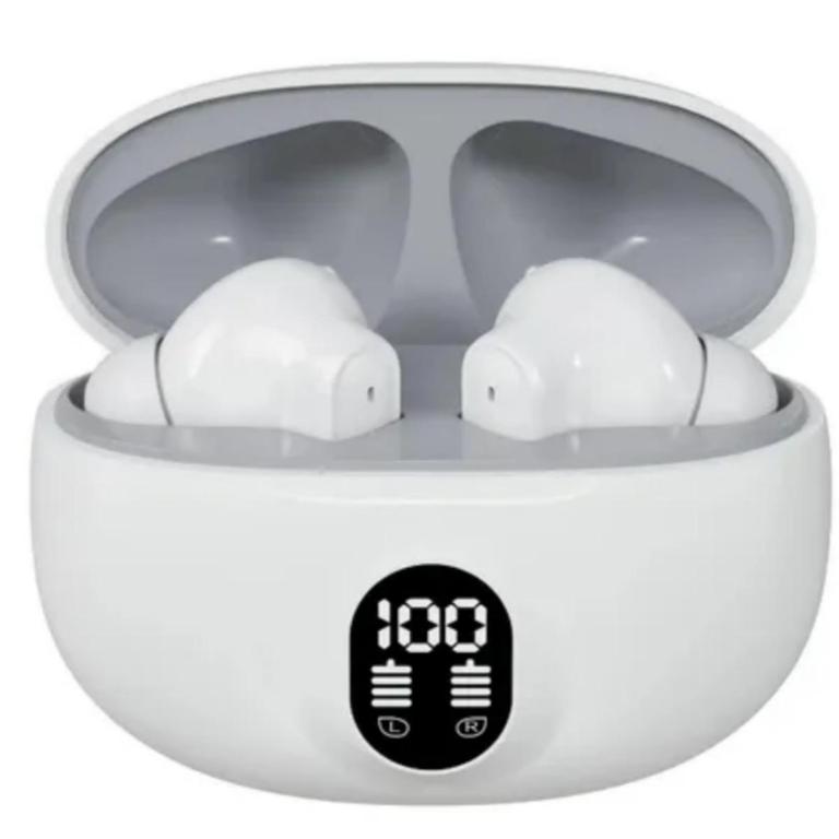 TWS Wireless Earbuds with LED Display - ENC Noise Cancellation and Bluetooth 5.3 in Black & White - 4