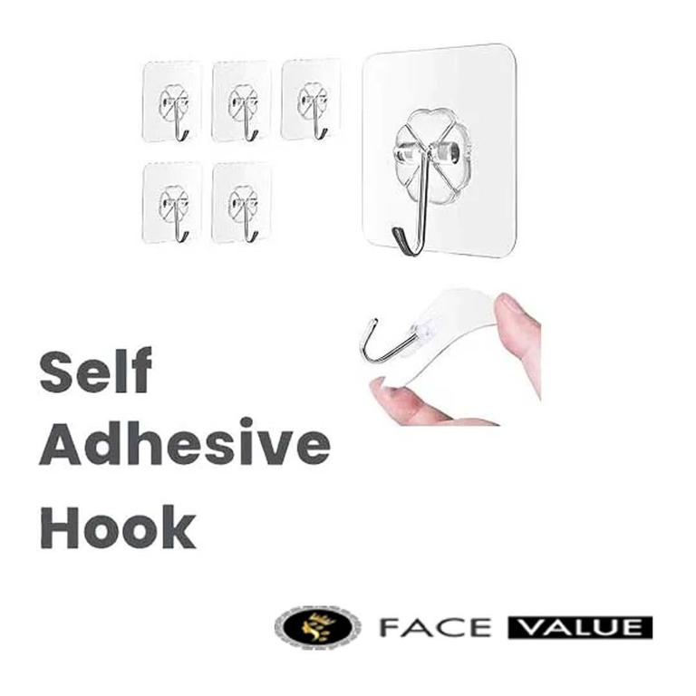 Face Value Hook Set of 5, 10, 15 - Seamless Wall Hooks for Hanging Without Drilling - 2