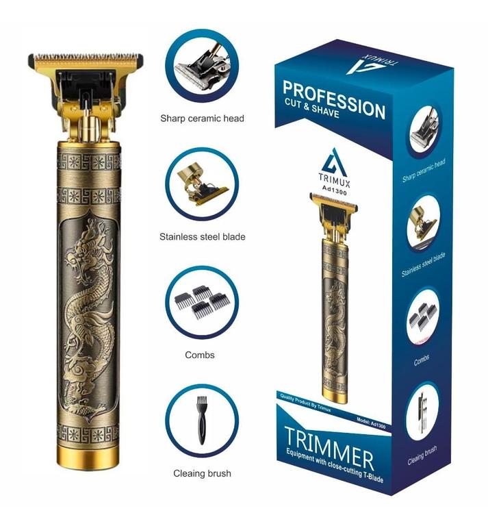 TRIMUX t9 Dragon Style Trimmer for Men - USB Rechargeable Edger and Grooming Kit with Combs - 1