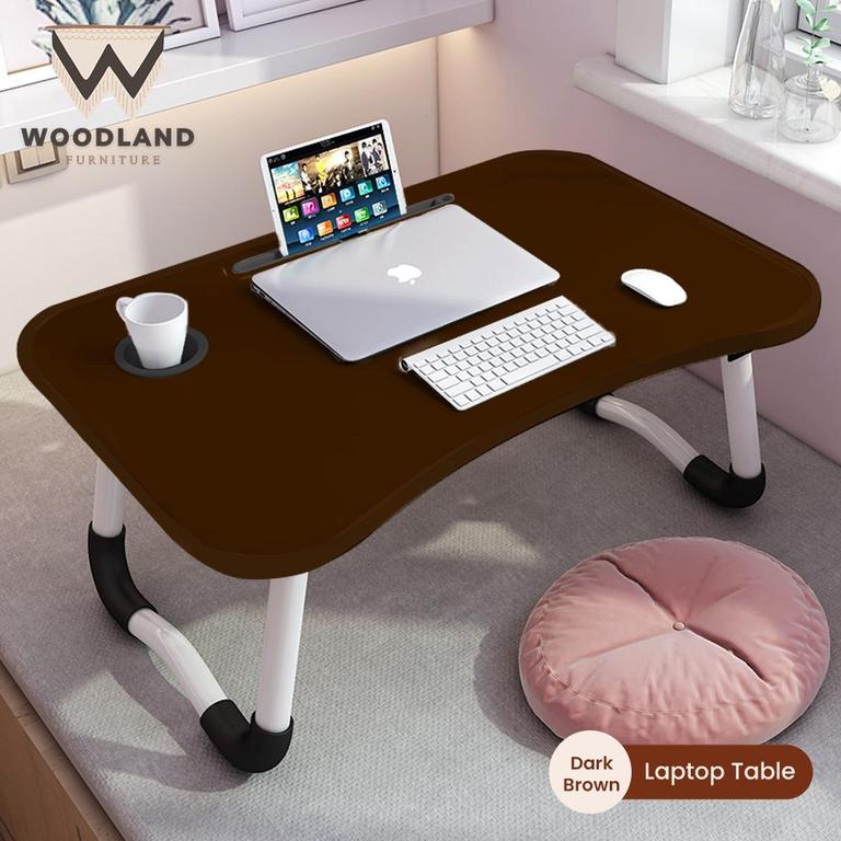 A.S.F Trader Laptop Table For Bed Foldable Stand Ergonomic Portable Drawing Notebook Reading Food Breakfast Serving With Inbuild Tablet And Cup Holder Slots - 2