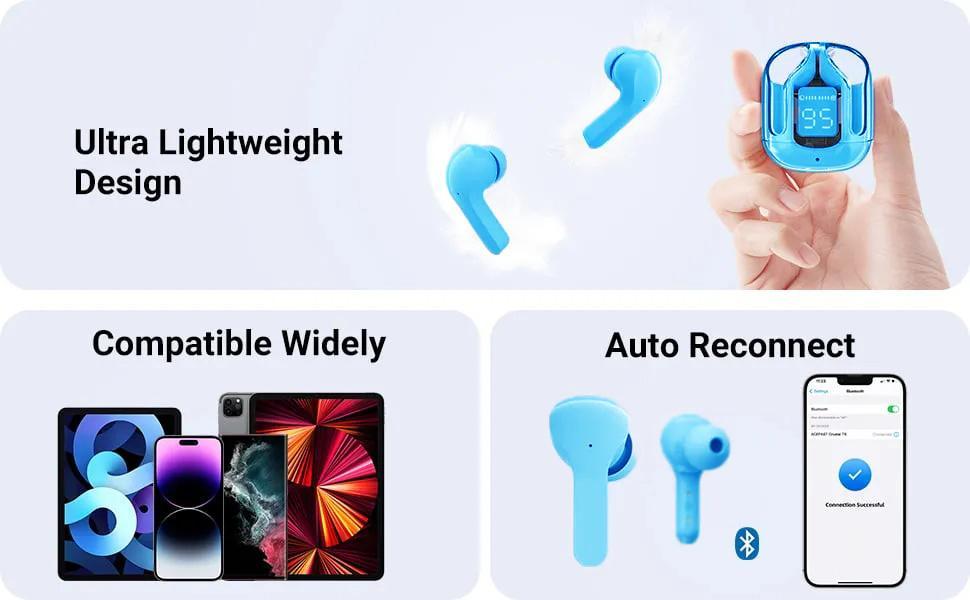 Air 31 Wireless Earbuds with Bluetooth 5.3, Charging Case, Heavy Bass, and Noise Reduction Microphone - 11