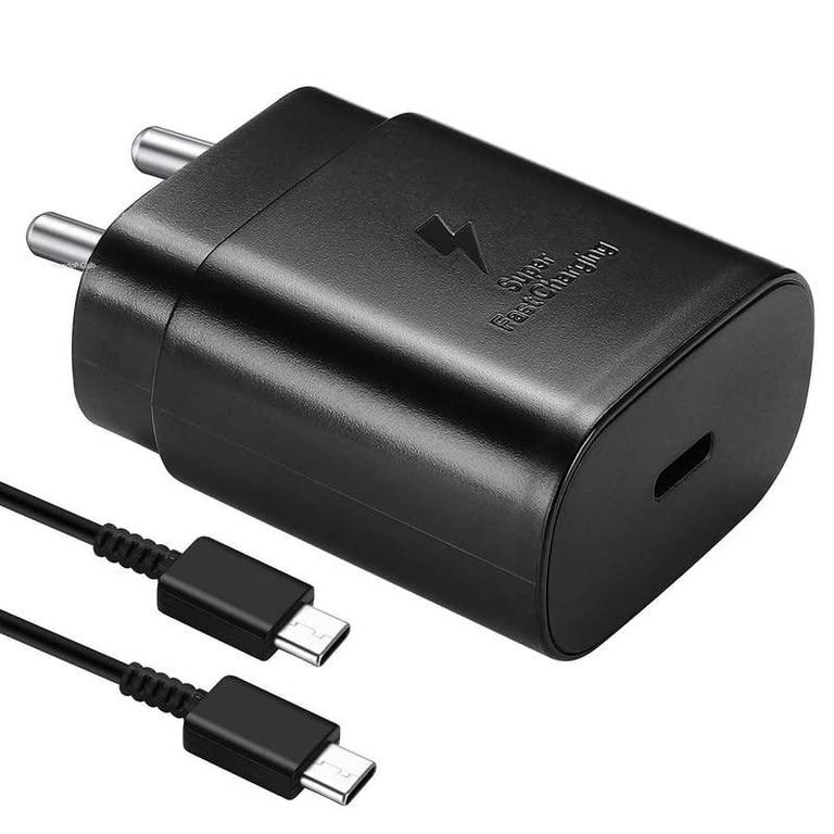 Samsung 25W Fast USB Type-C Charger with Type-C to Type-C Cable for All Mobile Phones - 1