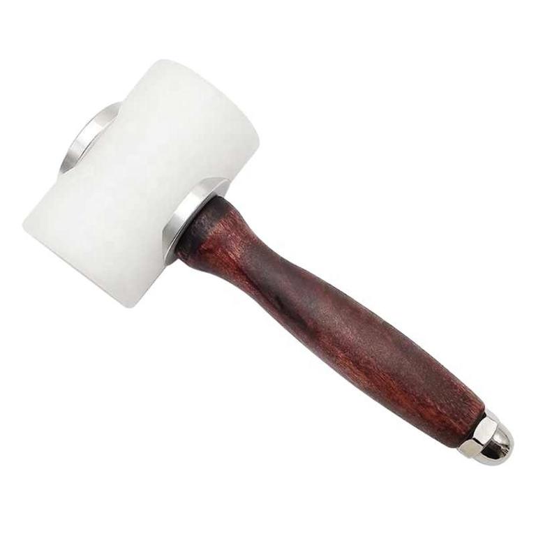 Leathercraft Punching Tool: Professional Hammer Mallet with Wood Handle and Nylon Head for DIY Projects - 2