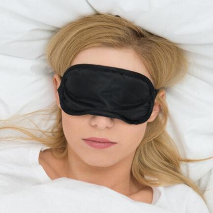BQ&MS TECH Black Eye Mask for Sleeping - Comfortable Blindfold for Office Use - 1