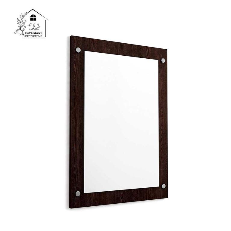 Elegant Wood Plain Dressing Rectangular Wall Mounted Mirror - 2